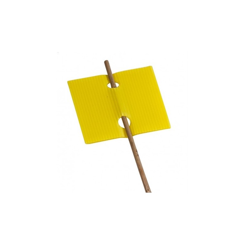Etiquette jaune percée